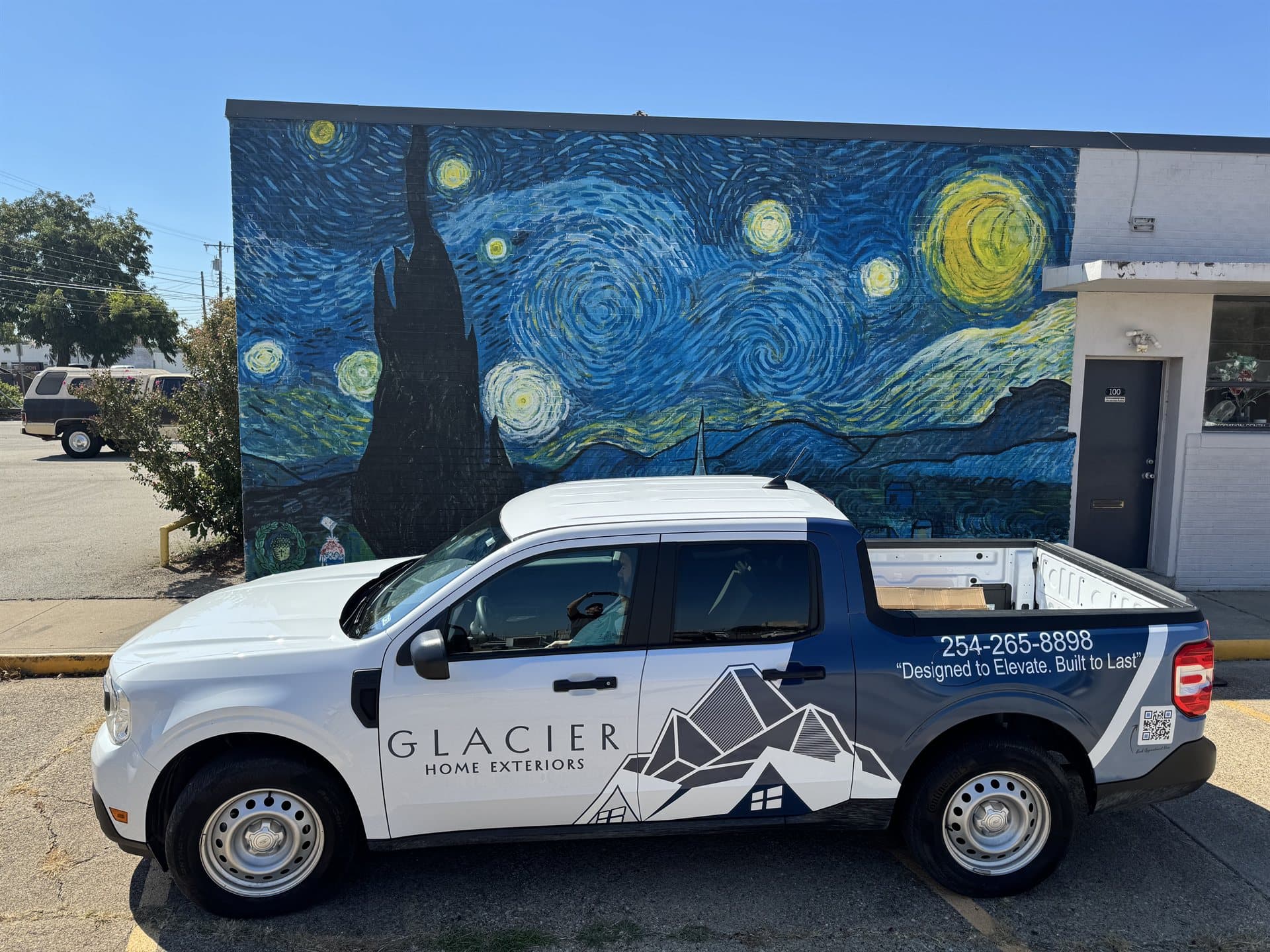 Glacier Home Exteriors branded truck in Waco Texas