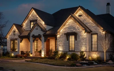 soffit lighting installed on a home in Central Texas